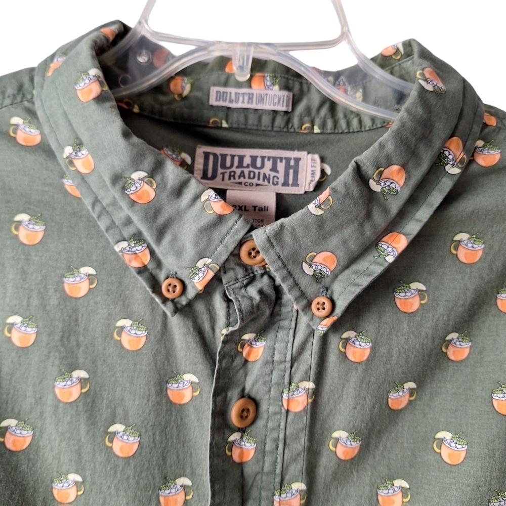Duluth Untucked Cotton Moscow Mule Long Sleeve Casual Button Down Shirt Slim Fit